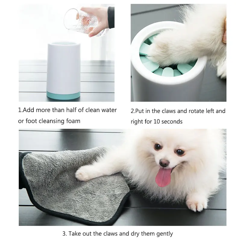 

Pet Dog Cat Foot Washer Cup Paw Clean Plunger Portable Soft Silicone Pet Paw Grooming Supplies Accessories For Dogs Cat Puppies