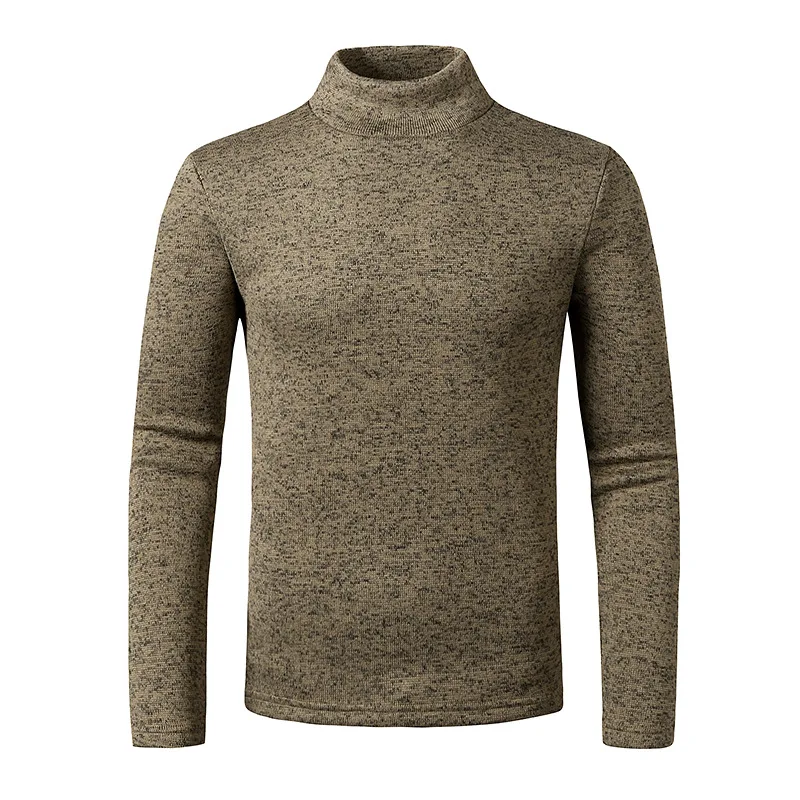 

Autumn Winter Men's Turtleneck Snowflake Warm Fleece Knit Sweater
