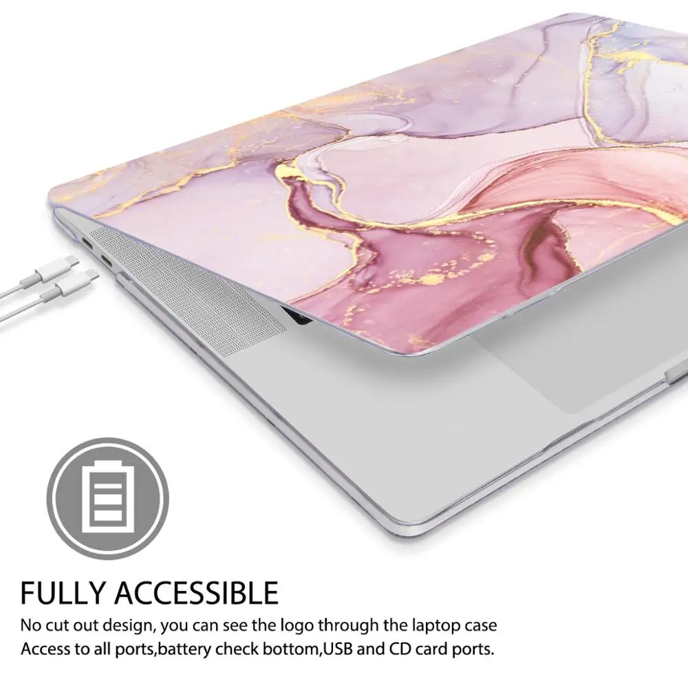 Чехол для ноутбука Redlai 2020 MacBook Pro 13 дюймов A2289 A2338 сенсорная панель мраморный