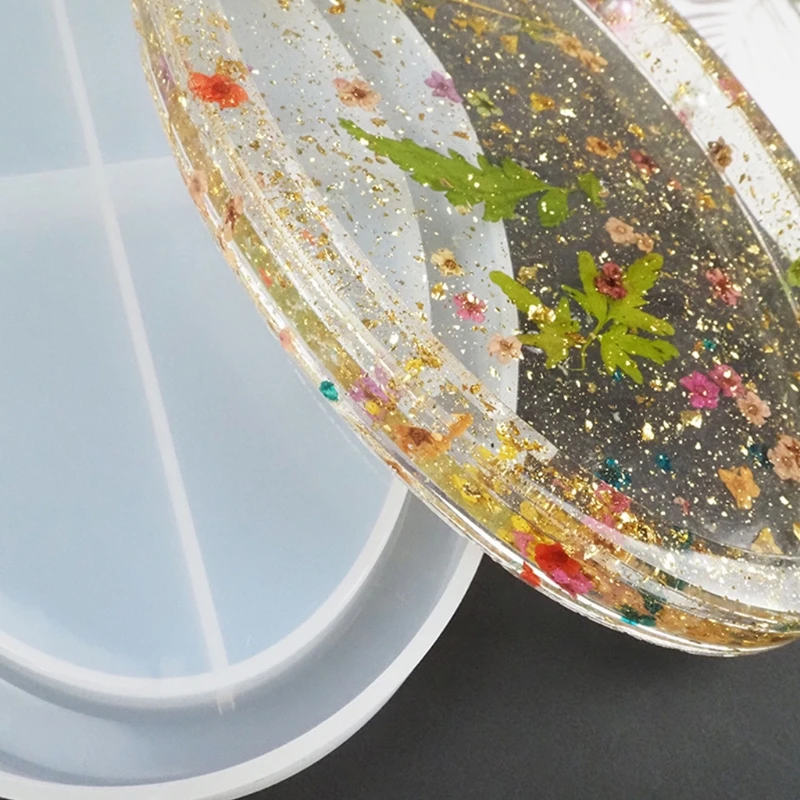 

Oval Tray Crystal Epoxy Resin Mold Fruit Plate Storage Box Silicone Mould DIY Crafts Decorations Ornaments Casting Tool