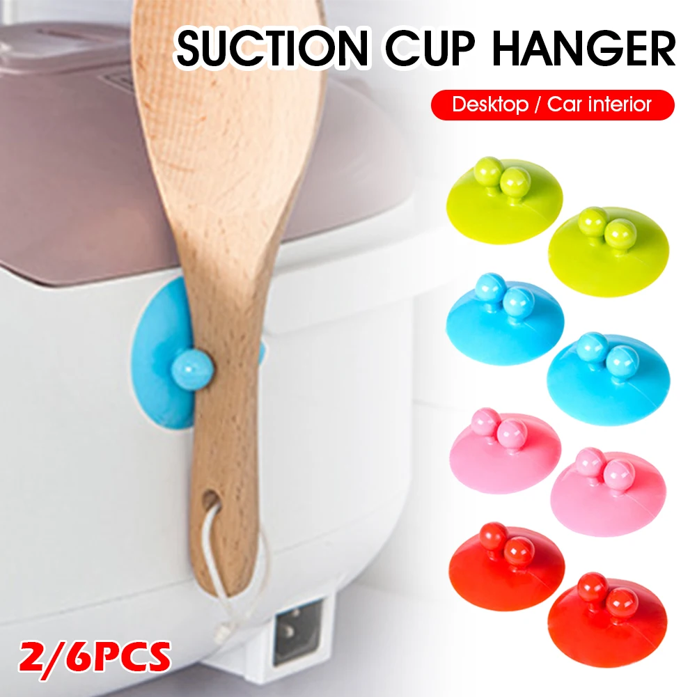

1/6pcs Household Durable Vacuum Suction Cup Hook Strong Suction Hook Reusable Hanging Towel Convenient Home Storage Hooks