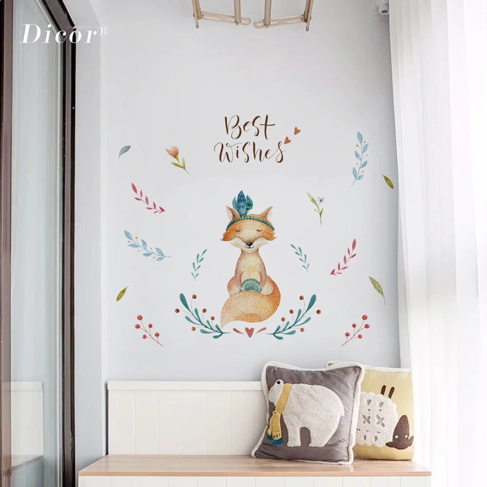 DICOR детские наклейки на стены для детской комнаты цветы Мультяшные животные
