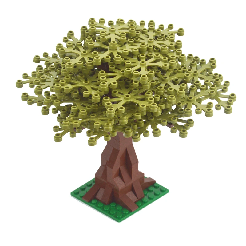 Строительные блоки MOC сделай сам дерево зеленая кубик цветок трава растения сад