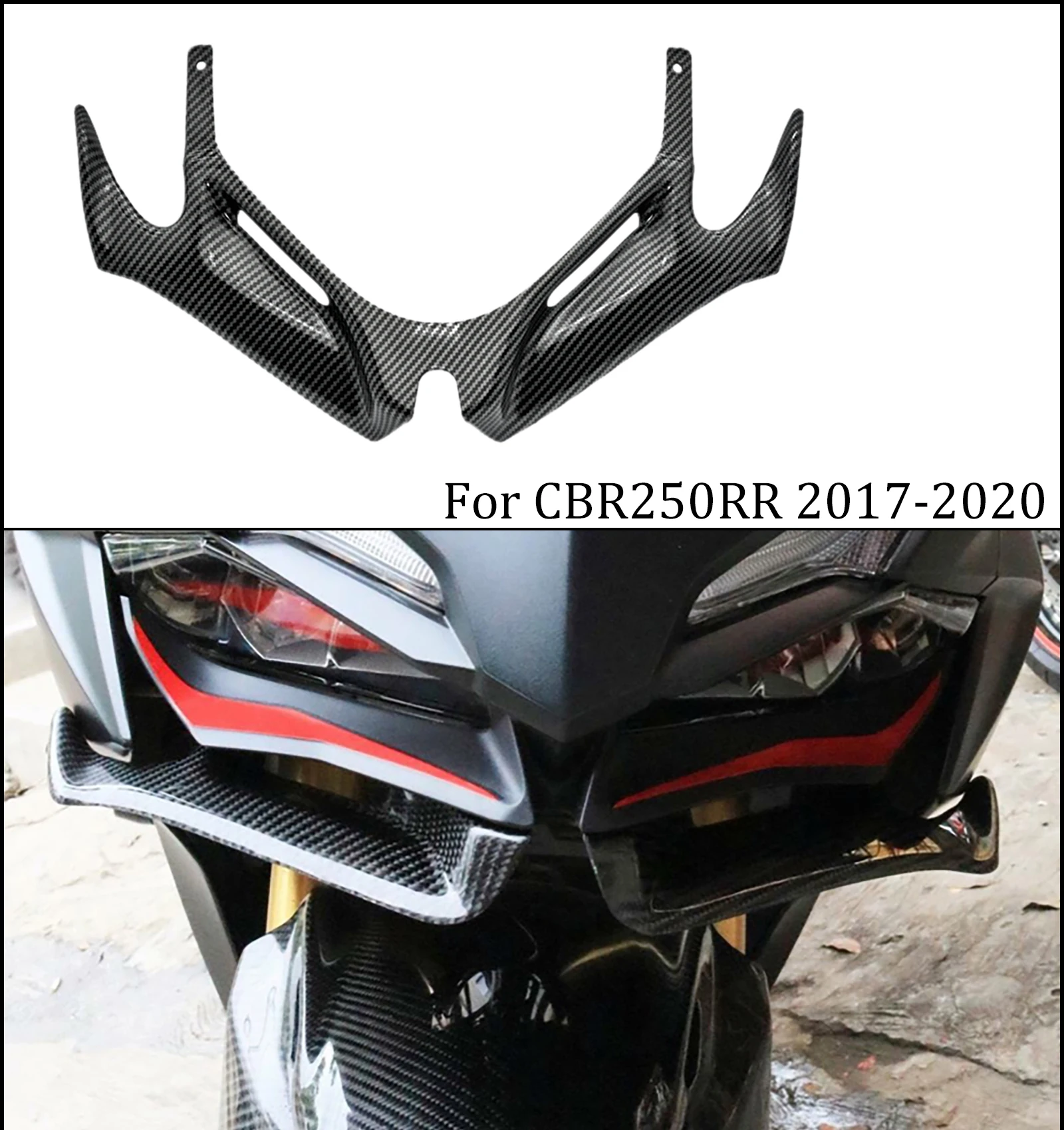 

For HONDA CBR250RR 250rr aerodynamic front motorcycle fairing winglets cover carbon fiber protection guards 2017-2020