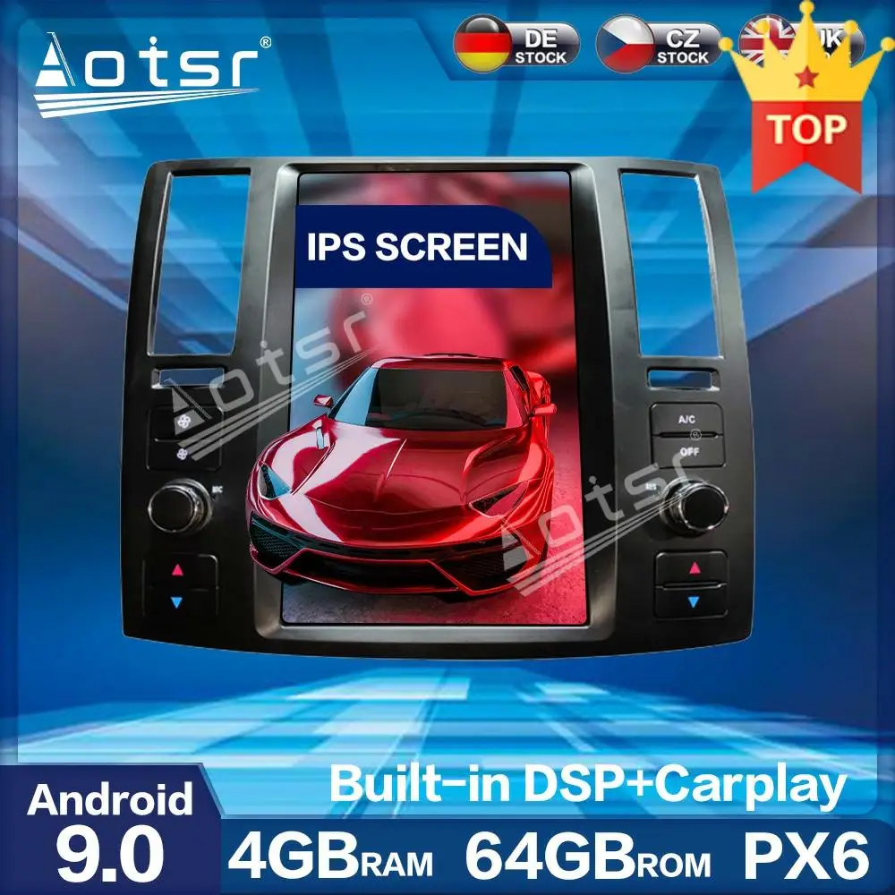 Автомобильный радиоплеер для Infiniti FX FX25 FX35 FX37 2003 2009 Tesla PX6 Android 4 + 128G GPS навигатор