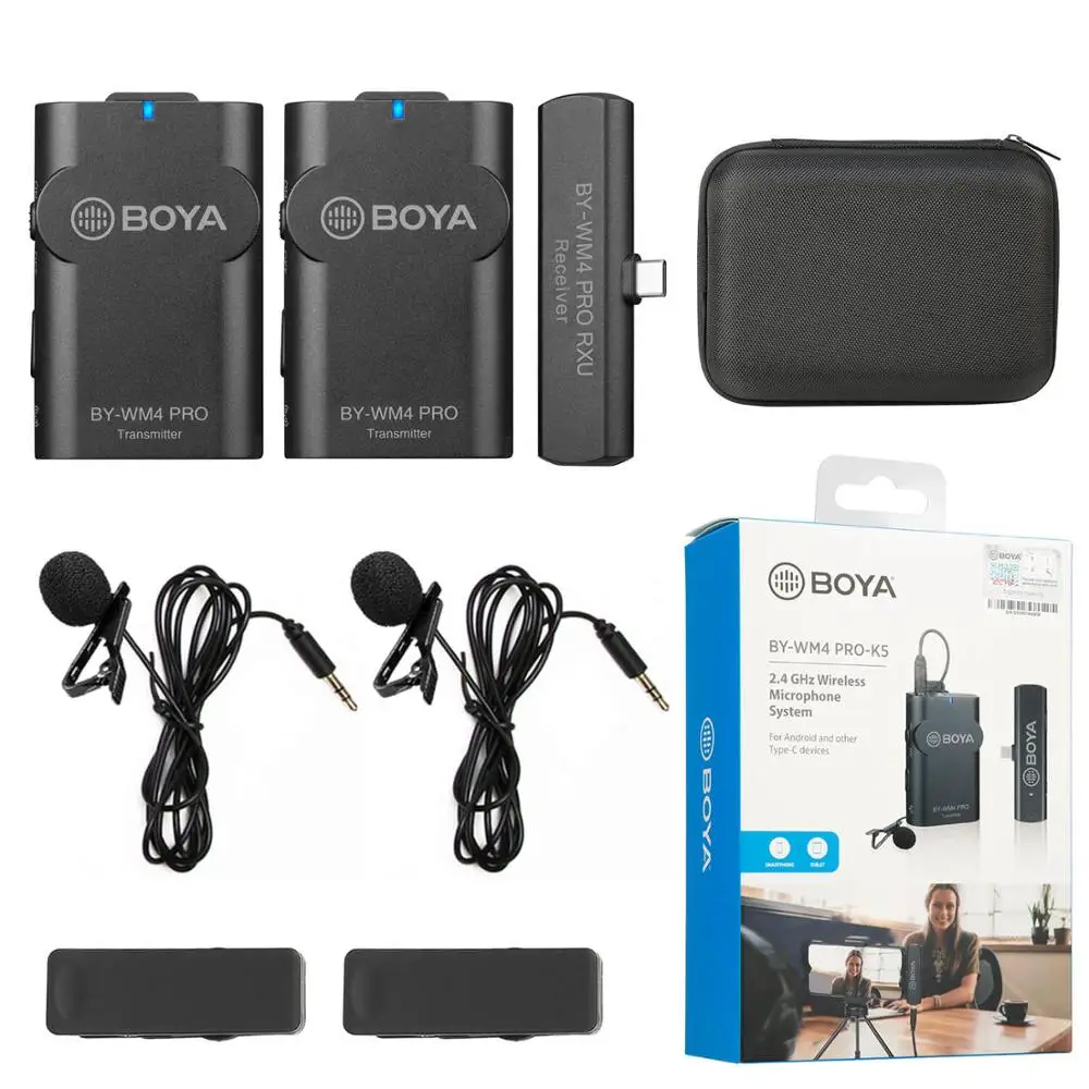 BOYA BY-WM4 Pro K6 K5 K4 K3 K2 K1 петличный микрофон 2 4 ГГц беспроводной конденсатор IOS USB C