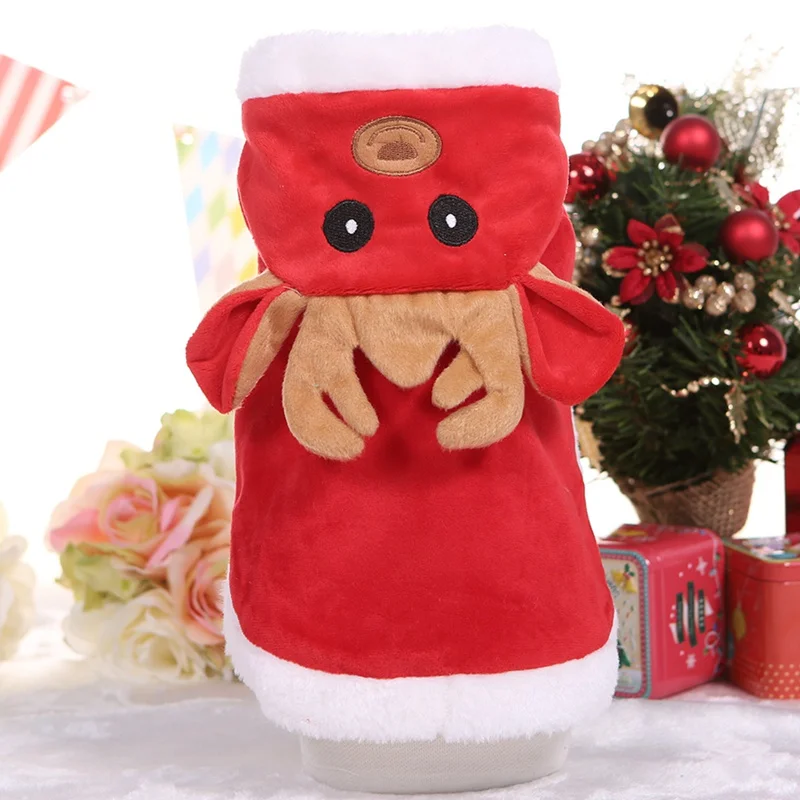 Одежда для собак зимняя теплая Рождественская накидка с лосем костюм косплея