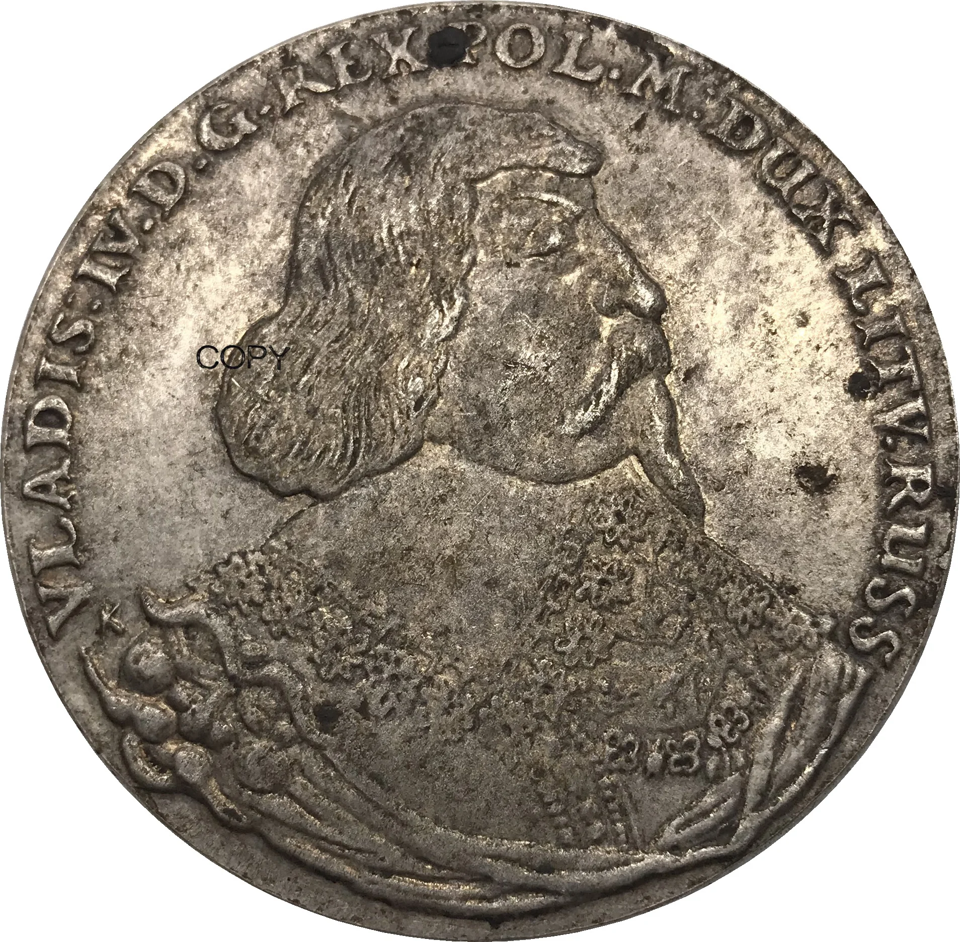 

Польская монета, 1 дюйм, 1636 кюпроникль, серебряные копировальные монеты