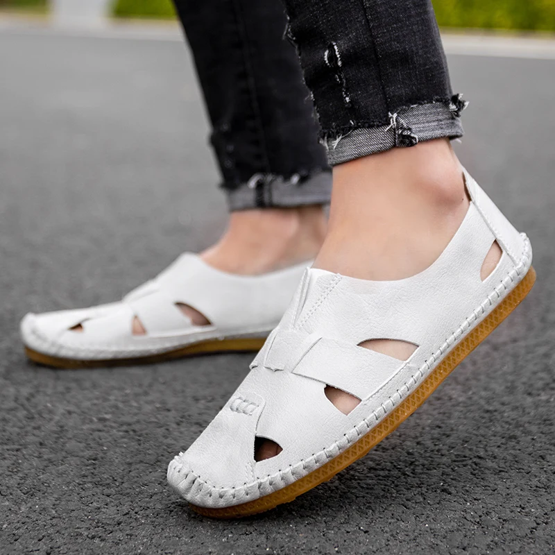 Сандалии мужские дышащие пляжная обувь Повседневные тапочки для воды шитье