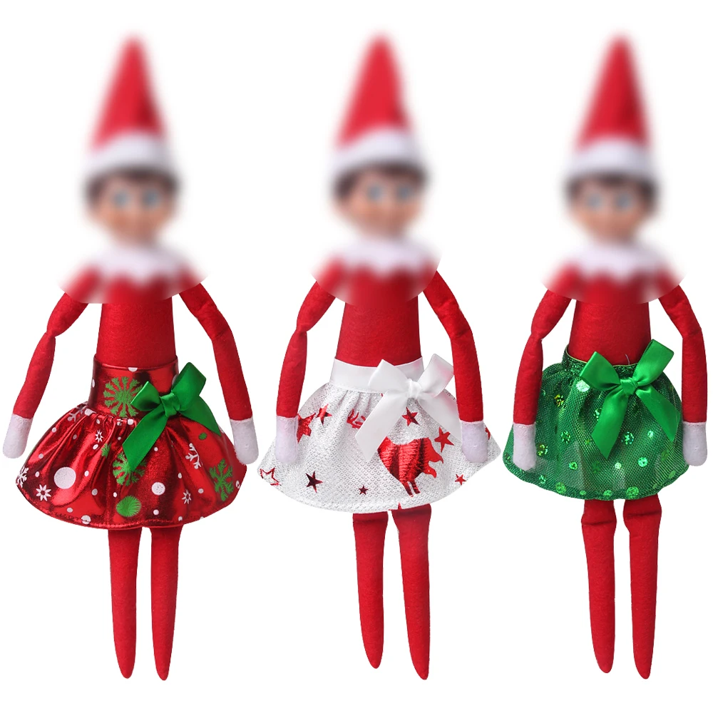 Christmas Elf Doll Clothes 3 Pcs/Set Robe Raincoat Skirt T-shirt Dress Toys For Children Accessories Gift （No Doll）m2 | Игрушки и
