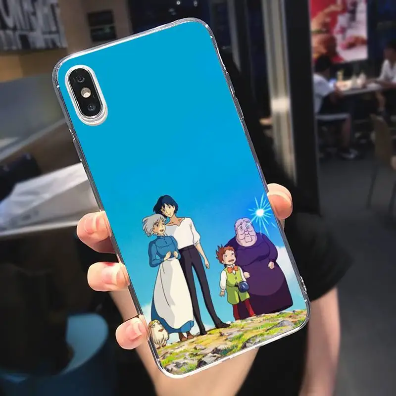 

Japan anime Howls Moving Castle Phone Case Transparent soft For iphone 5 5s 5c se 6 6s 7 8 11 12 plus mini x xs xr pro max