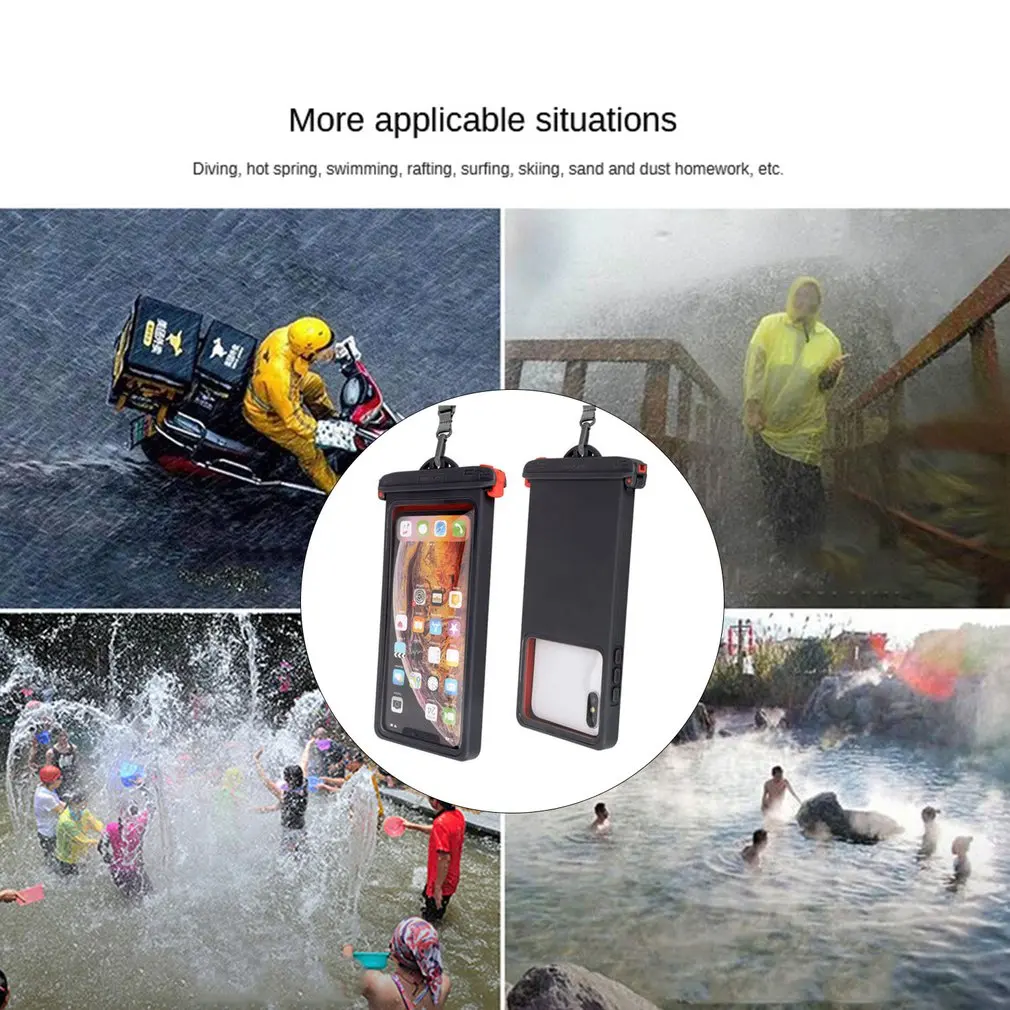 

Anti-falling Waterproof Mobile phone bag Swimming Diving Phone Case Holder Underwater Seal Snowproof Touchscreen Below 6.5inch