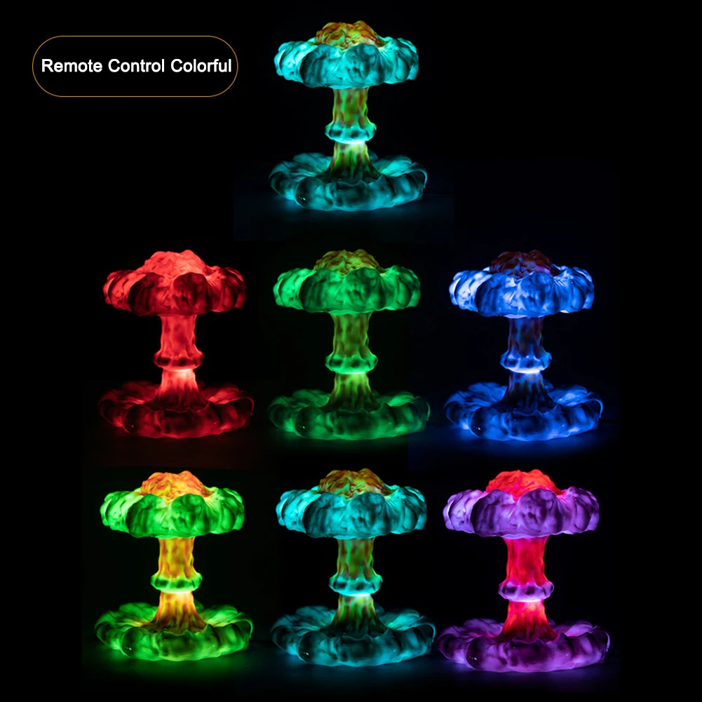 

3D Print Dimmable Nuclear Explosion Lamp Set Night Light Lamp Rechargeable with Cable Rechargeable FP8