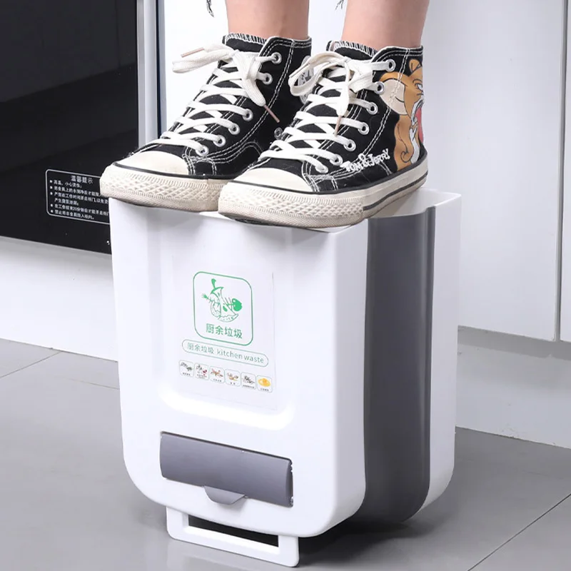 Пластиковая Складная мусорная корзина на дверь шкафа 10 л|Мусорные баки| |