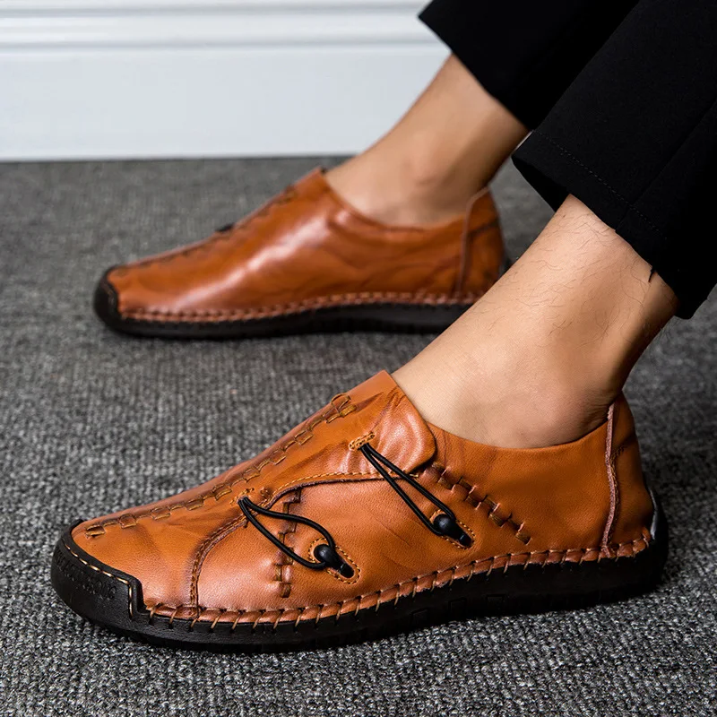 

Men Leather Casual Soft Shoes Breathable Non-Slip Sole Loafers Moccasin L5