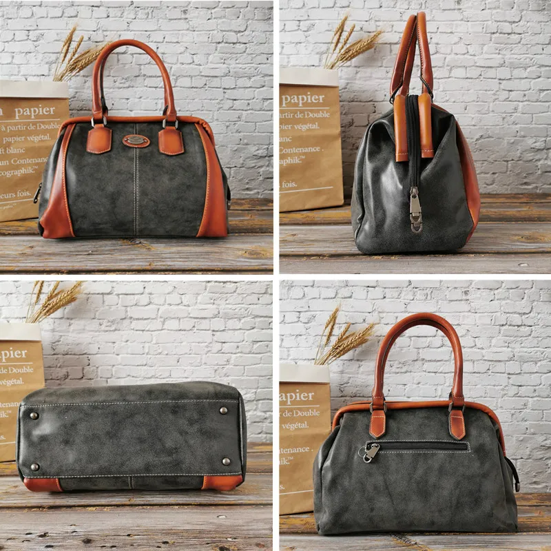 2020 женские кожаные сумки высшего качества винтажная вместительная сумка на