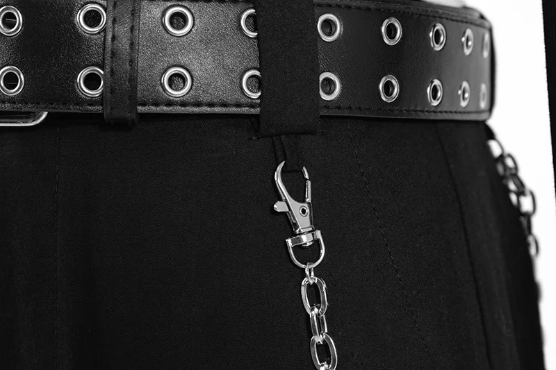 

KPOP IU Seo Yea Ji summer new slim long-sleeve Fake two t shirt tops+black loose Straight trousers Punk Chain Belt women outfits