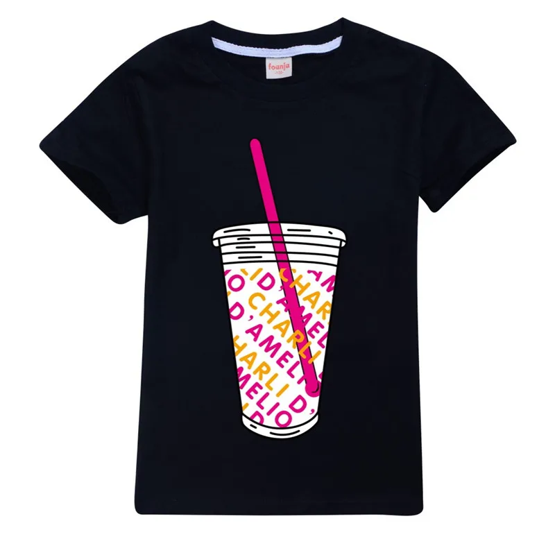 

Kids T-shirt Ice Coffee Splatter Hype House Clothes for Girls Boys Charli DAmelio Tops Unisex Costume Cotton Short Sleeve Tees