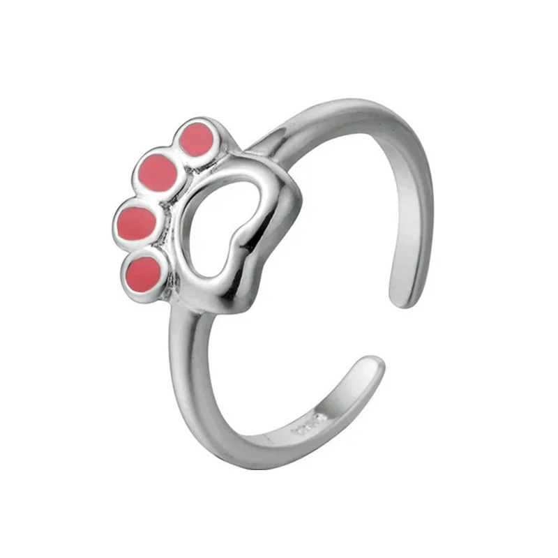 Открытые Кольца для женщин и девочек с животным принтом в виде кошачьей собачьей