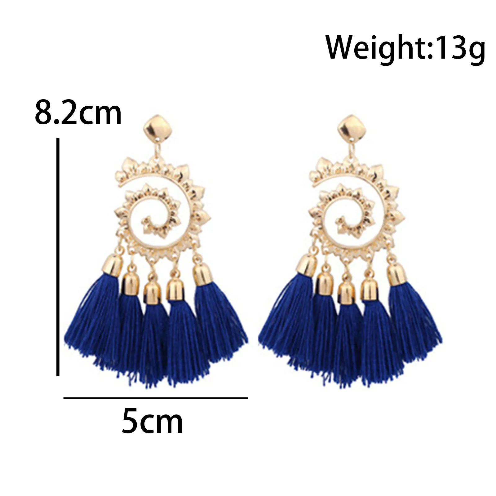 

European And American Fashion Hand-Woven Long Bohemian Tassel Earrings