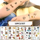 Временная тату-наклейка для лица и рук, 10 шт.компл., водостойкая татуировка для детей