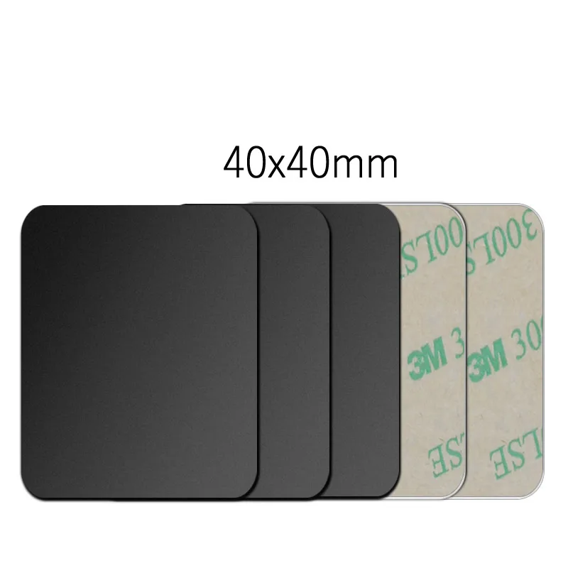 5pcs 40x40mm-Black Универсальный магнитный держатель аксессуары Запасные детали для замены металлического пластина магнитный автомобильный держатель для телефона на магните с подставкой для gps MP3 с клейкой лентой 3M - Цвет: 5pcs 40x40mm-Black