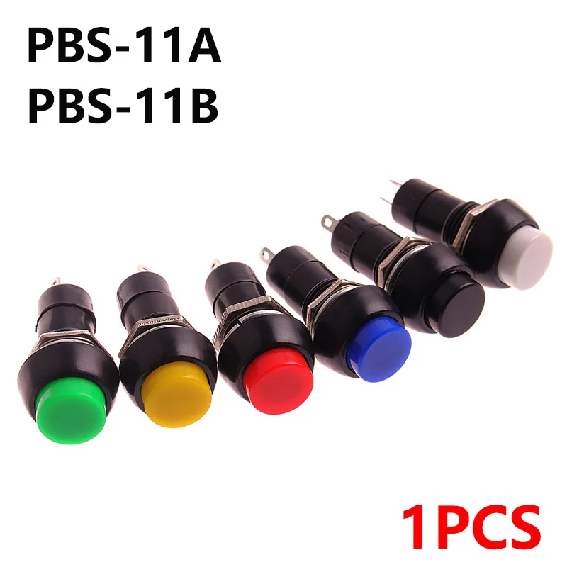 1PC PBS-11A PBS-11B 12mm self-locking Self-Recovery Plastic Push Button Switch momentary 3A 250V AC 2PIN 6Color | Обустройство дома