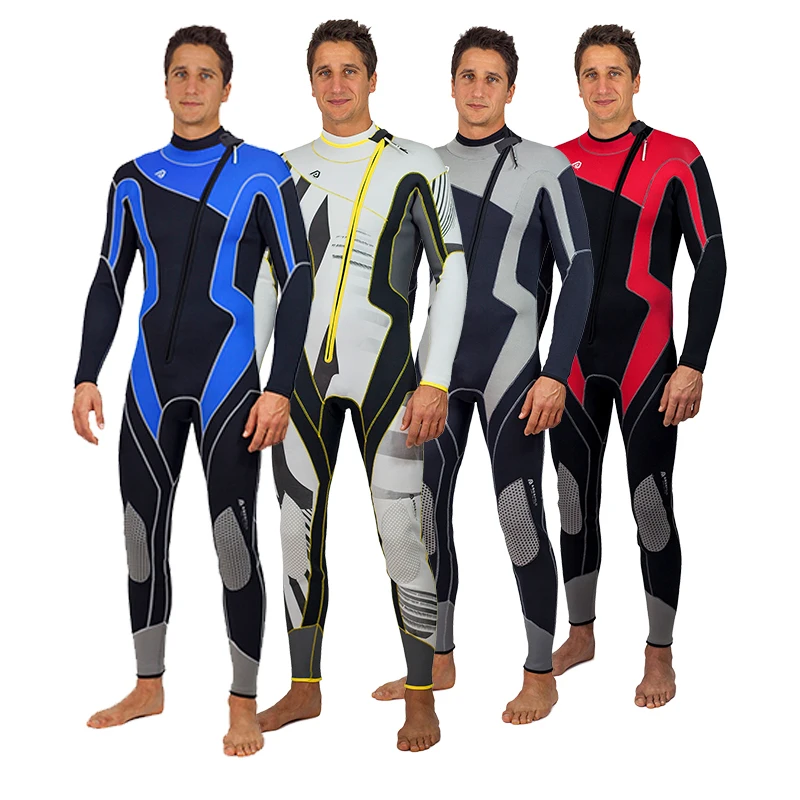 

Костюм для дайвинга Aqua polo, сплошной, с боковой молнией, спереди, на груди, теплый, 3 мм, снаряжение для подводного плавания