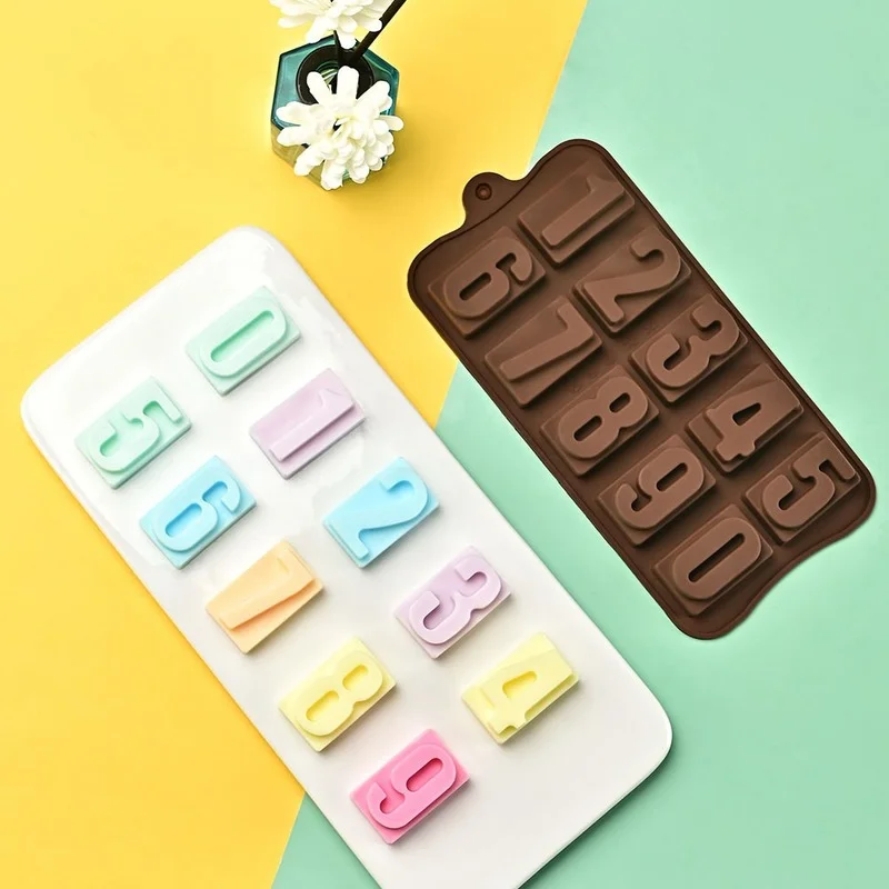 

Delidge Arabic Numerals Silicone Chocolate Mold Digital 0-9 Jelly Ice Fondant Mould DIY Cake Decorating Tool Fondant Molds