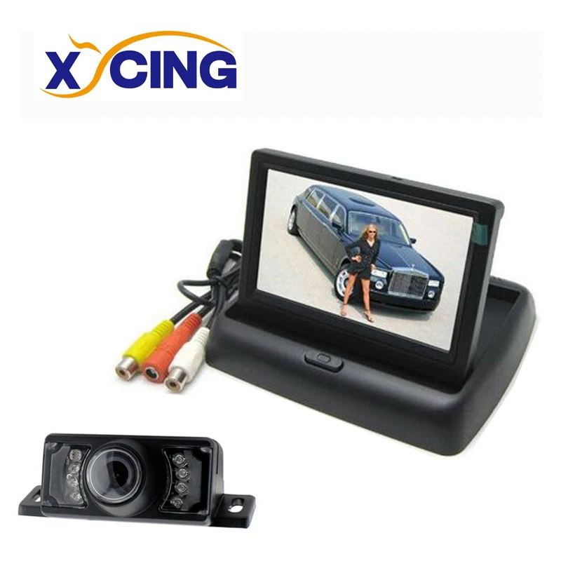 

XYCING 4.3 Inch Foldable TFT LCD Car Rear View Mirror Monitor Parking+7 IR Lights Waterproof Night Vision Car Reverse Camera