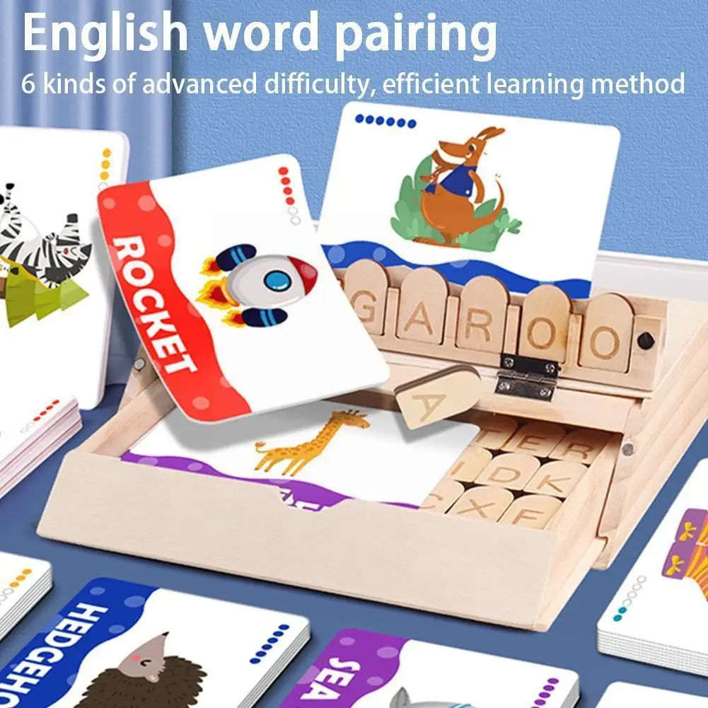 

Learning Language Toys Matching Letter Game Wooden Box Montesori Alphabet Reading Spelling Words Early Educational Toys For H8d1