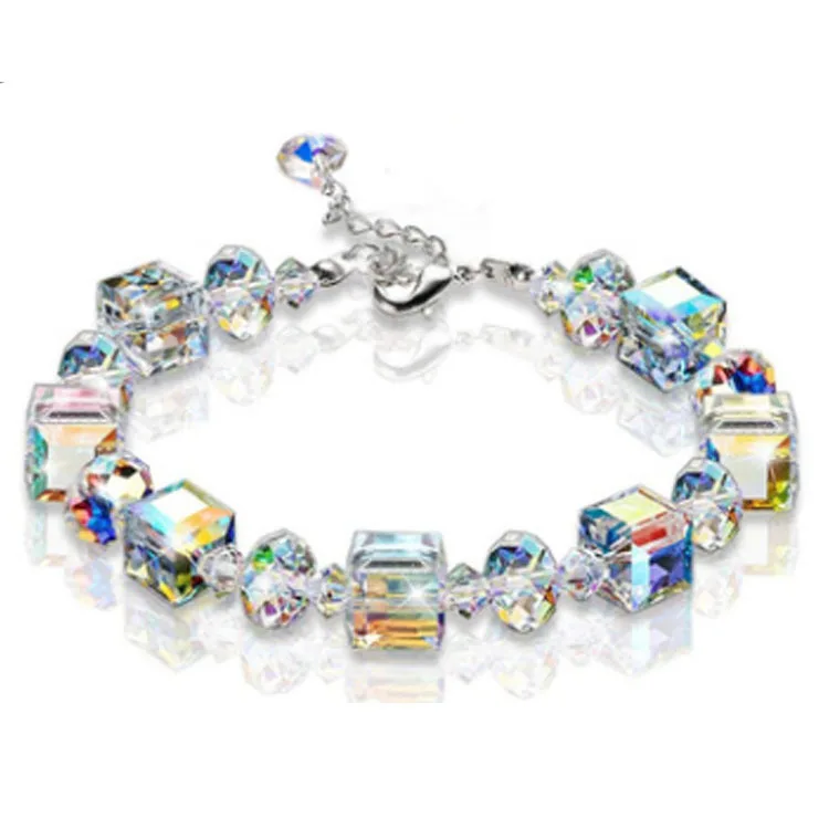 

2021 Korean Fashion Trend Geometric Crystal Bracelet Square Ring Exquisite Luxury Fashion Female Student Bracelet