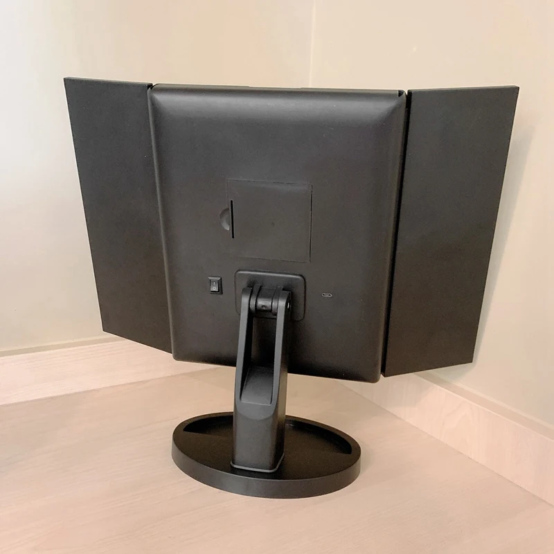 Зеркало для макияжа тройного сложения портативное складное зеркало