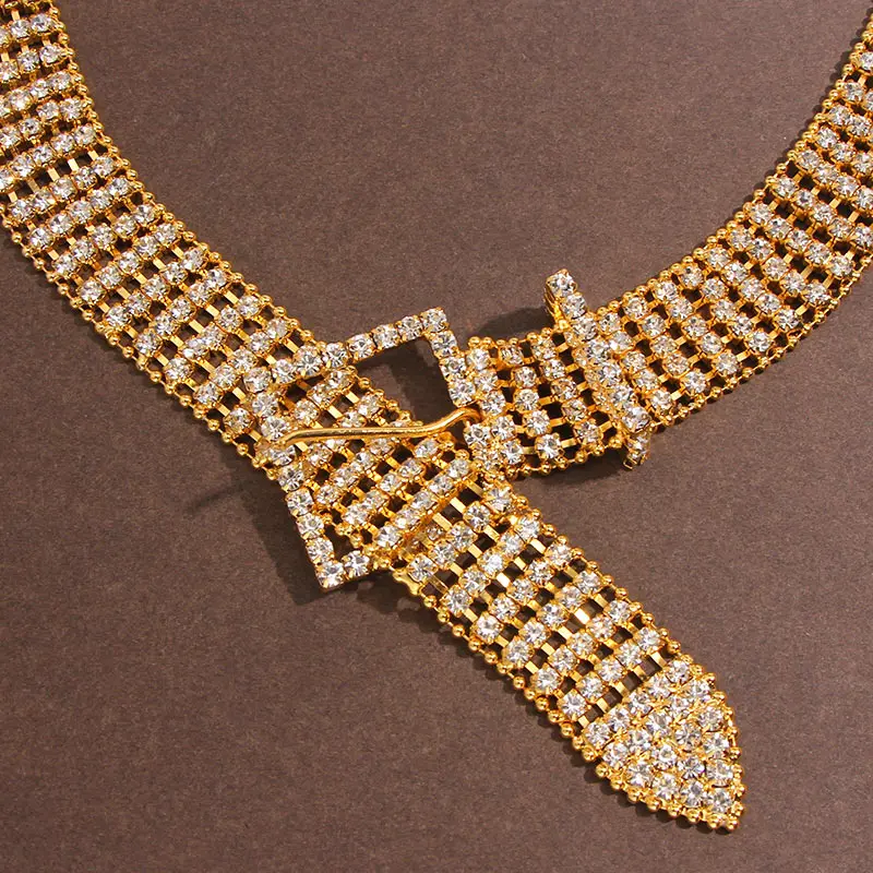 Женский Блестящий Пояс цепочка на талию JJFOUCS пояс с кристаллами стразы вечерние