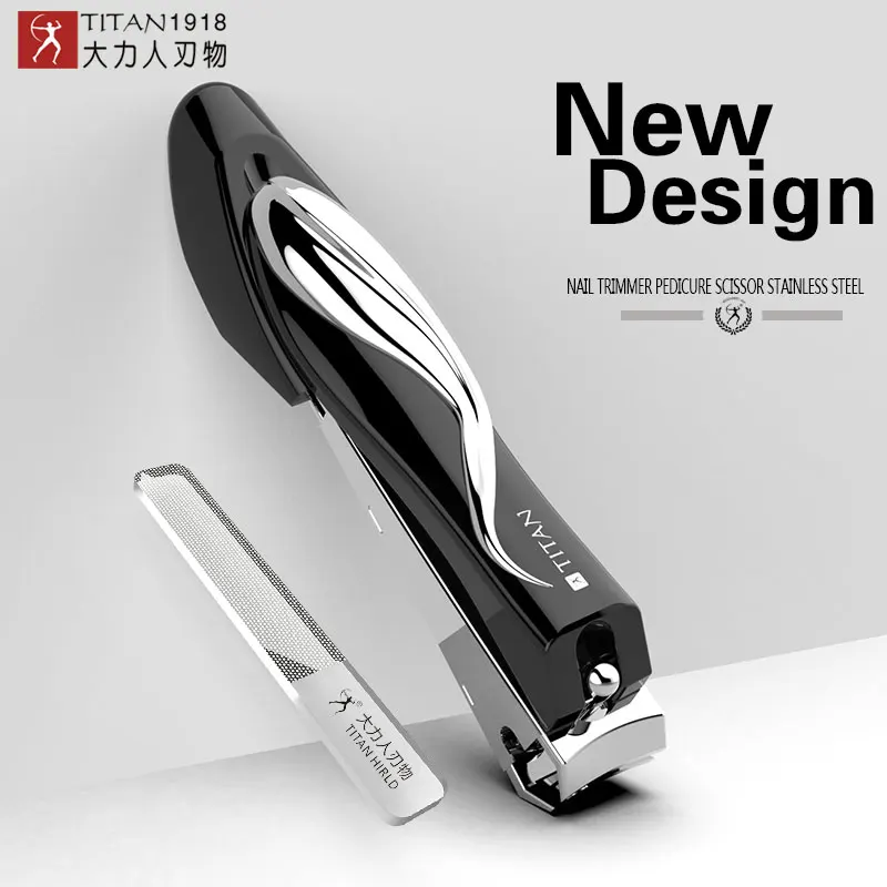 

TITAN Nail Trimmer Pedicure Scissor Stainless Steel Anti Splash black Nail Clippers free shipping