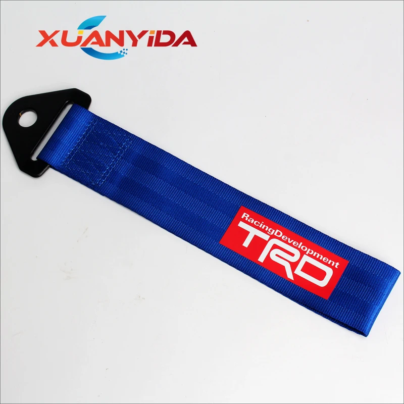 Blue TRD буксировочный трос высокого качества нейлоновый TRD прицеп JDM буксировочные тросы гоночный автомобиль универсальное буксировочное кольцо ремень буксировочный ремень бампер прицеп - Цвет: Blue