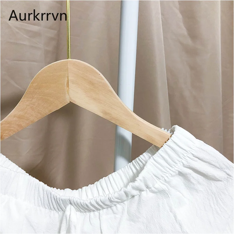 

Aurkrrvn Women's Summer Loose Linen Shorts Elastic Waist Casual Mini Shorts for Woman White Black Plus Size Female Home Shorts