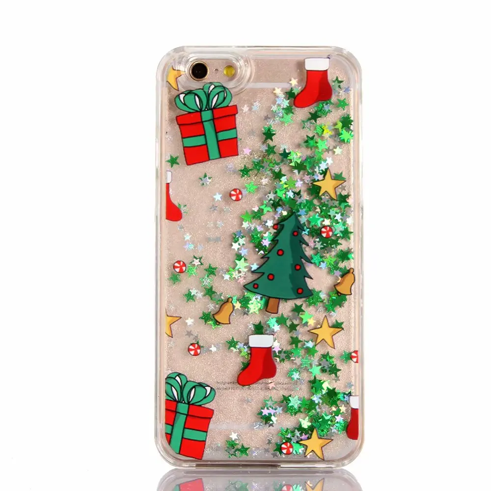 Мультяшный Рождественский чехол для iphone XR XS Max santa claus elk Diamond gliter 5 5S SE 6 6s 7 8 Plus X