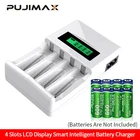 PUJIMAX LCD-004 ЖК-дисплей с 4 слотами интеллектуальное зарядное устройство для AAAAA NiCd NiMh перезаряжаемых батарей