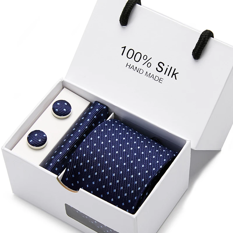 

Nice Handmade Hot sale Wholesale Silk Wedding Present Necktie Set Tie Box Man Wedding Accessories St. Valentine's Day