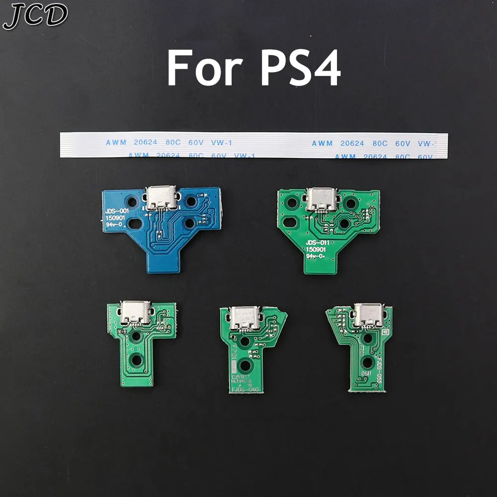 

JCD Micro USB Charging Port Socket Board charger board with flex ribbon cable For PS4 JDS-001 011 030 JDS-040 050 controller