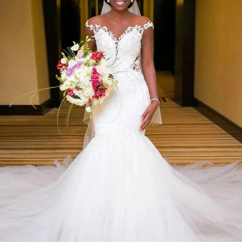 

Vintage Style High Low Wedding Dresses Off Shoulder Half Sleeve Flower Belt Lace Organza Short Frong Long Back Bridal Gowns