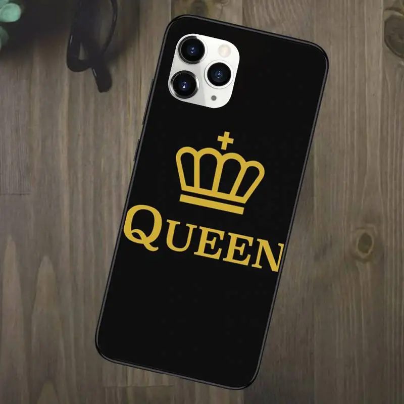 

King Queen Crown Phone Cases for iPhone 11 12 mini pro XS MAX 8 7 Plus X XS XR
