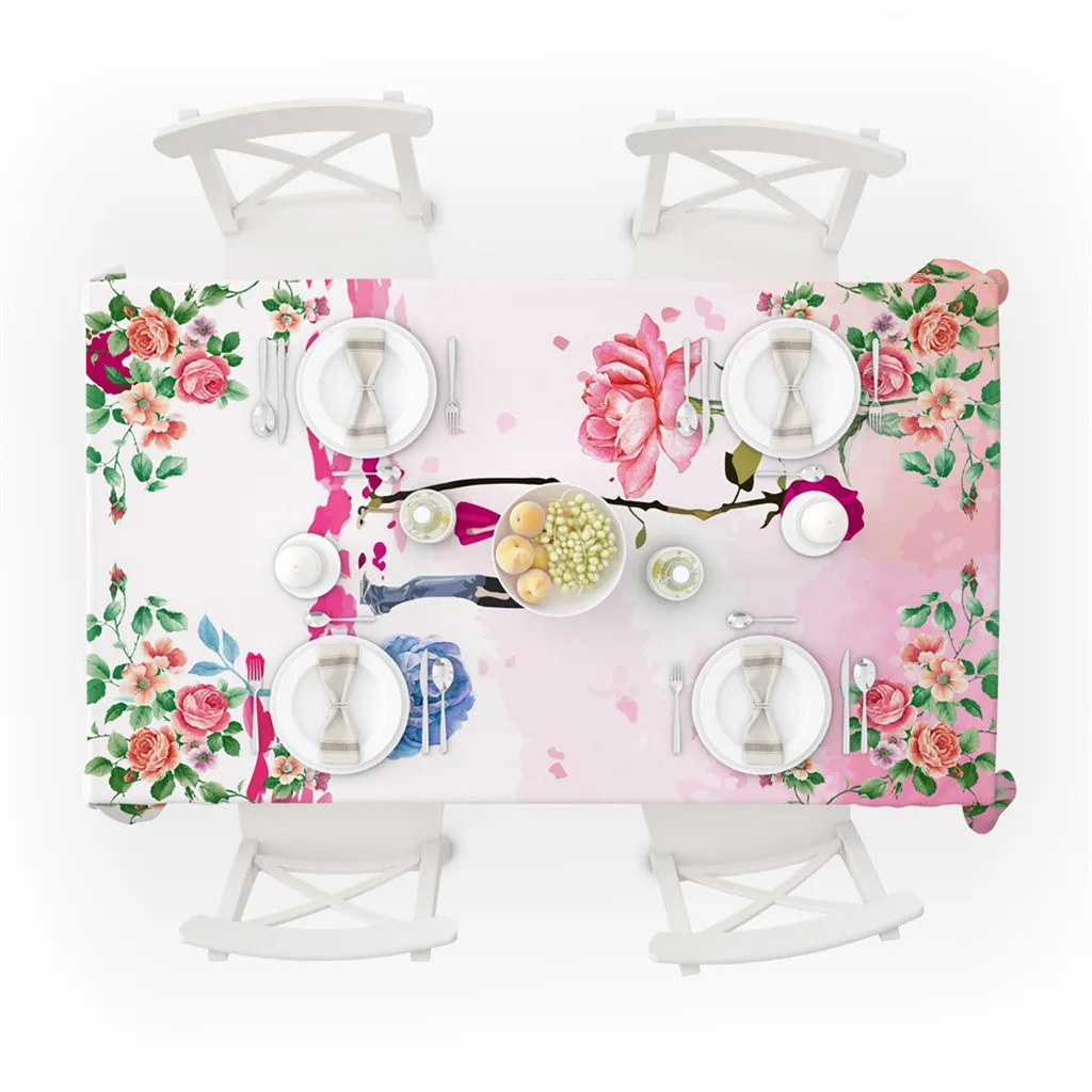 Скатерть милая пара с принтом розы скатерть цветочным для банкета вечеринки дома