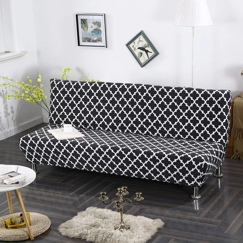 Universal Size Sofa Bed Cover Armless Elastic Couch Covers Folding Seat Slipcover Washable Stretch Covers Cheap Home Hotel - Цвет: 02