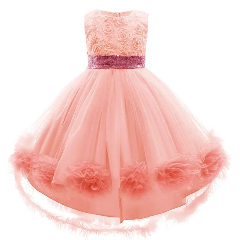 Детское вечернее платье для принцессы с узором в виде цветочков девочек на день