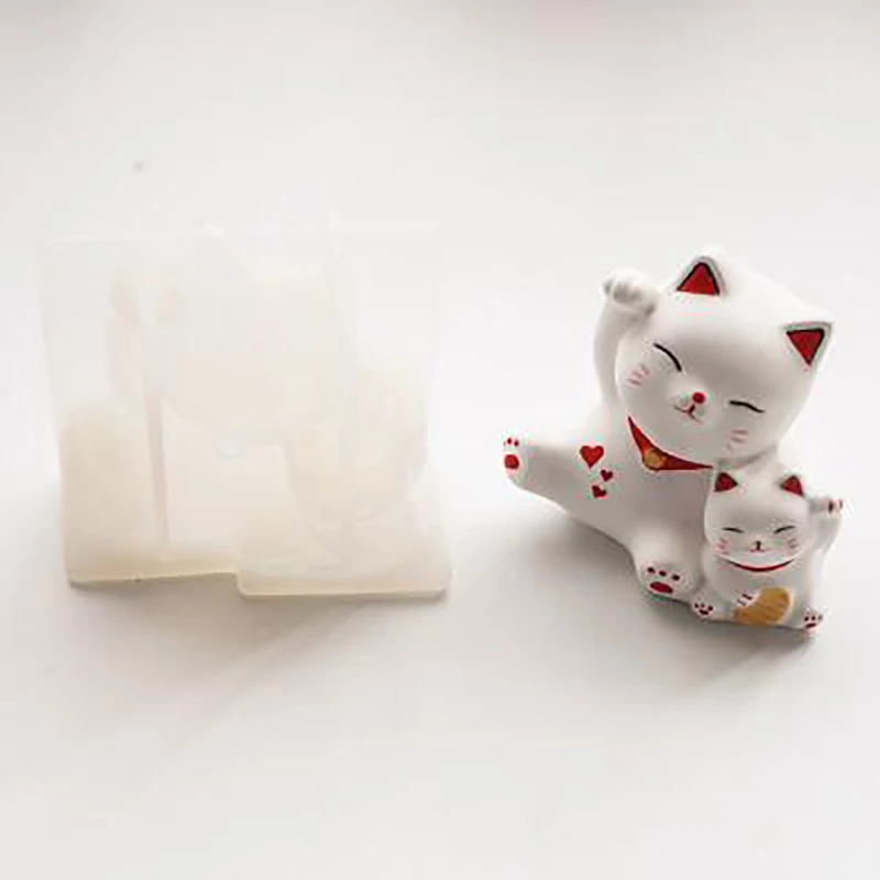 3D Пышное сердце силиконовая форма для ручной работы геометрический медведь полимерные инструменты DIY медведь каваи эпоксидная смола кошка ювелирные изделия Кролик свинка Ремесло Новинка