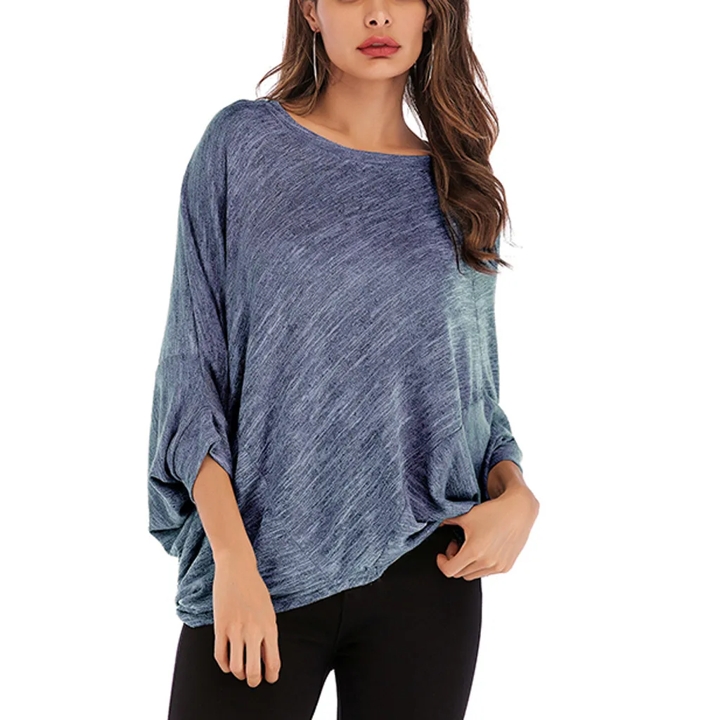 Свободный облегающий свитер OSTRICH большого размера с круглым вырезом и рукавами