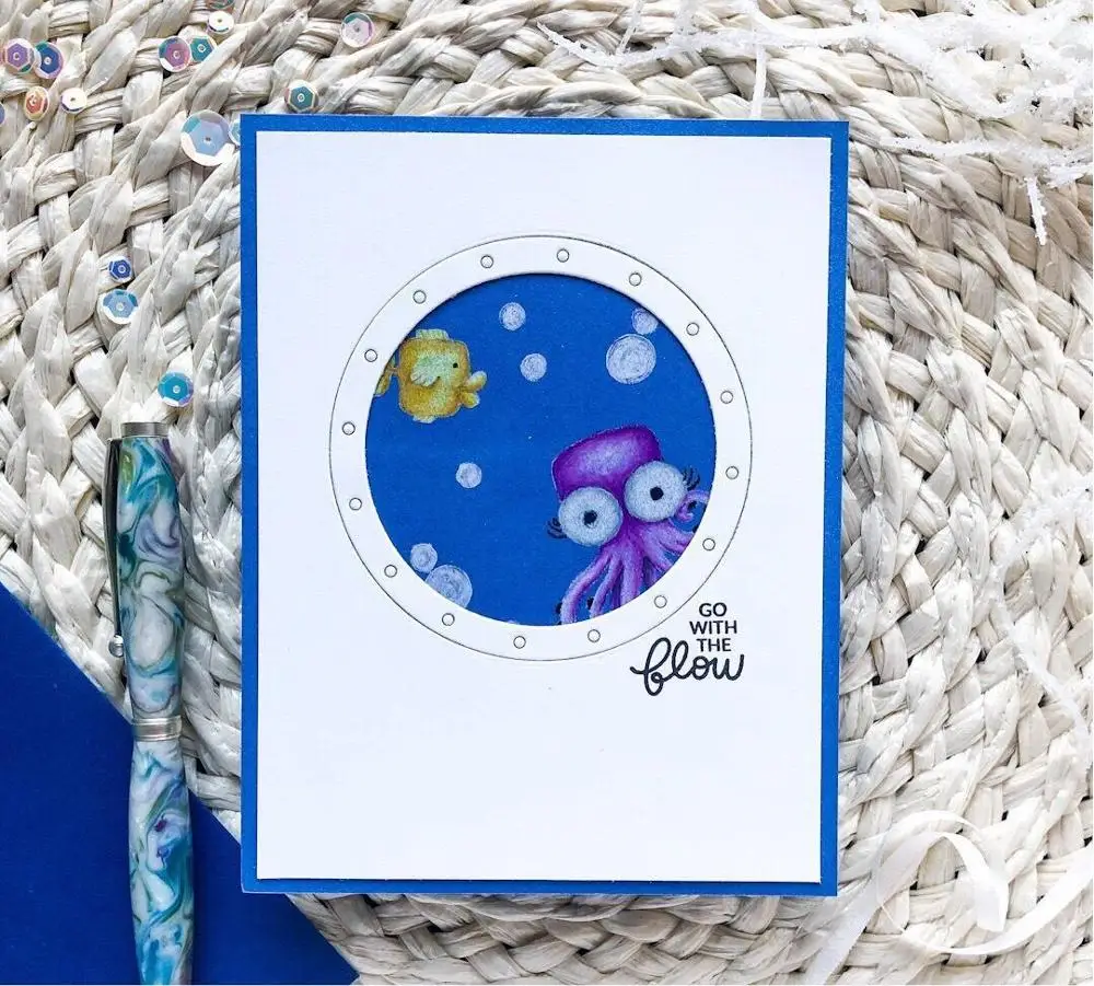 Mai Submarine Marine Organism Metal Cutting Dies and Stamps for DIY Scrapbooking photo album Embossing Paper Cards | Дом и сад