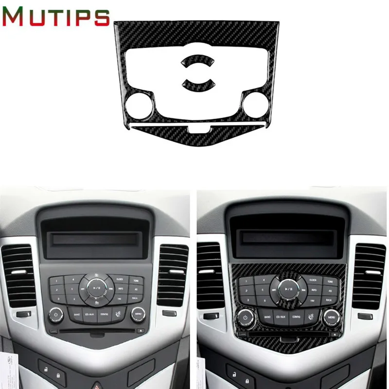 

Автомобильная центральная консоль CD Кнопка панель отделка навигационная рамка Крышка Аксессуары из углеродного волокна молдинги для Chevrolet...